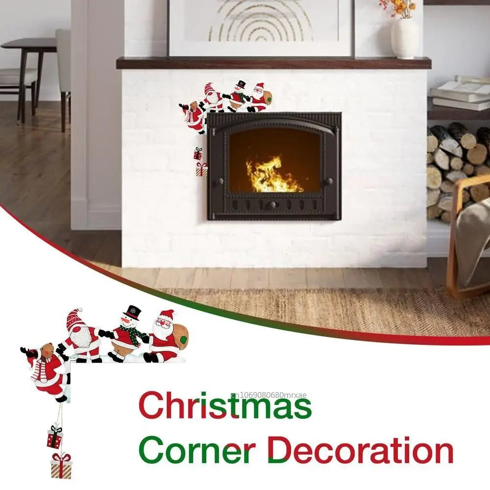 Santa & Snowman Wooden Door Corner Decor