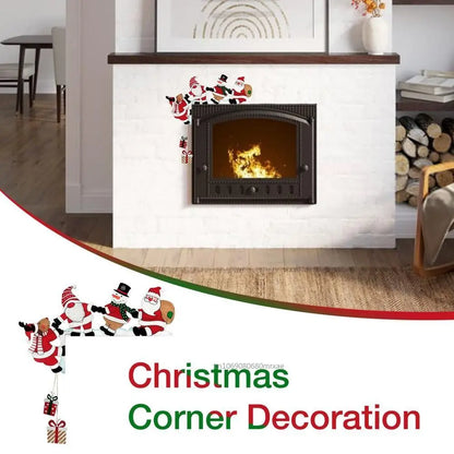 Santa & Snowman Wooden Door Corner Decor