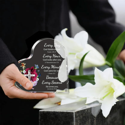Acrylic Heart Plaque with Bible Verse
