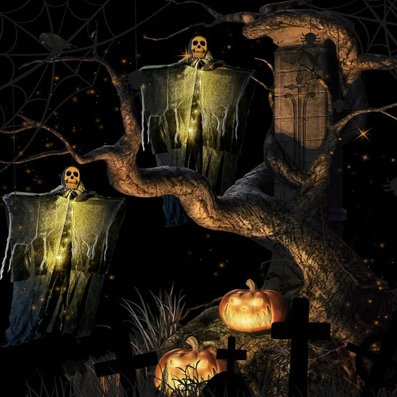 Halloween Glowing Skull Hanging Ghost