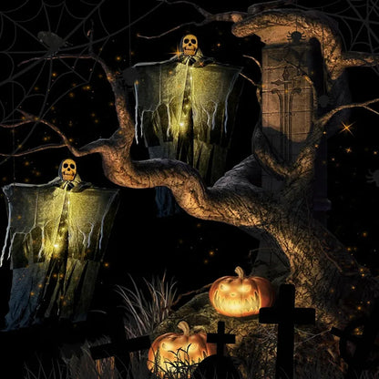 Halloween Glowing Skull Hanging Ghost