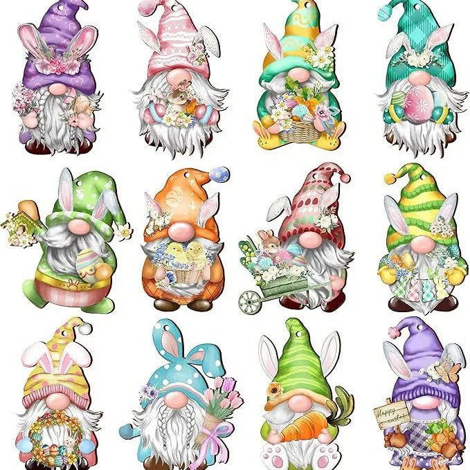 24pcs Wooden Christmas Gnome Ornaments