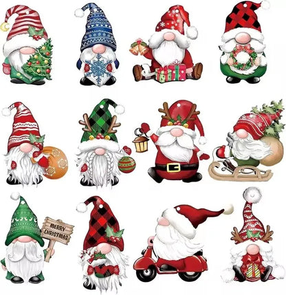 24pcs Wooden Christmas Gnome Ornaments