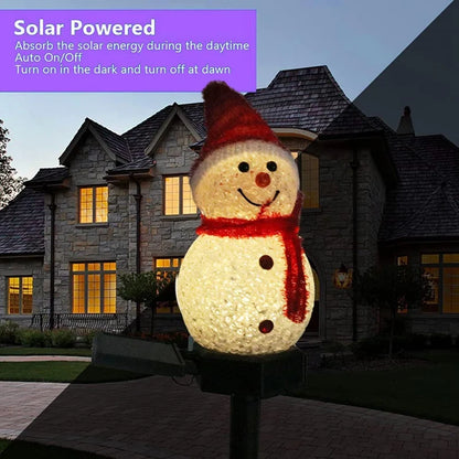 Solar Christmas Snowman Lights