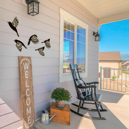 5 Pcs Wooden Bird Wall Art