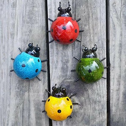 Metal Ladybug Wall Hanging Ornament