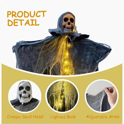 Halloween Glowing Skull Hanging Ghost