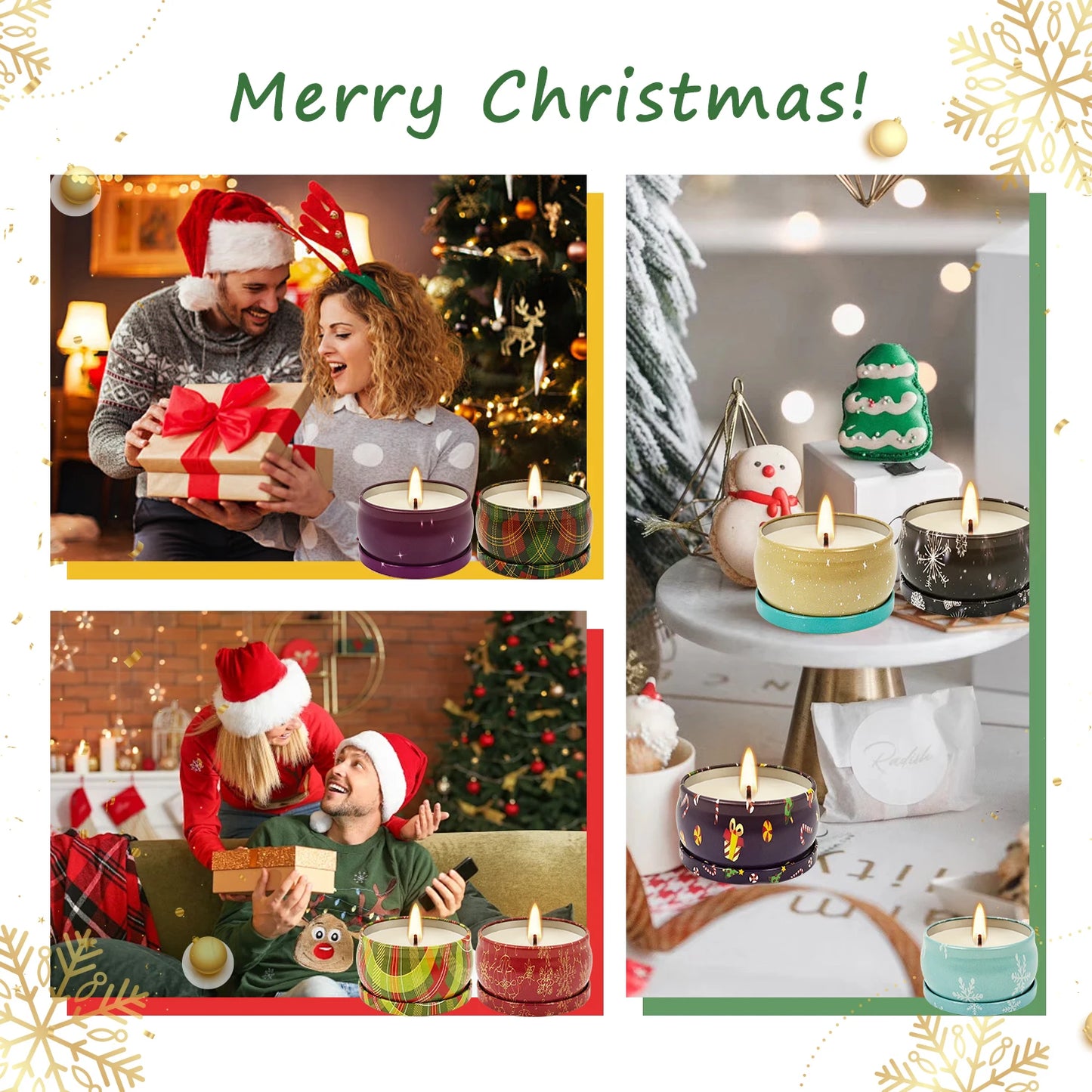 Handmade Christmas Scented Candle Gift Set