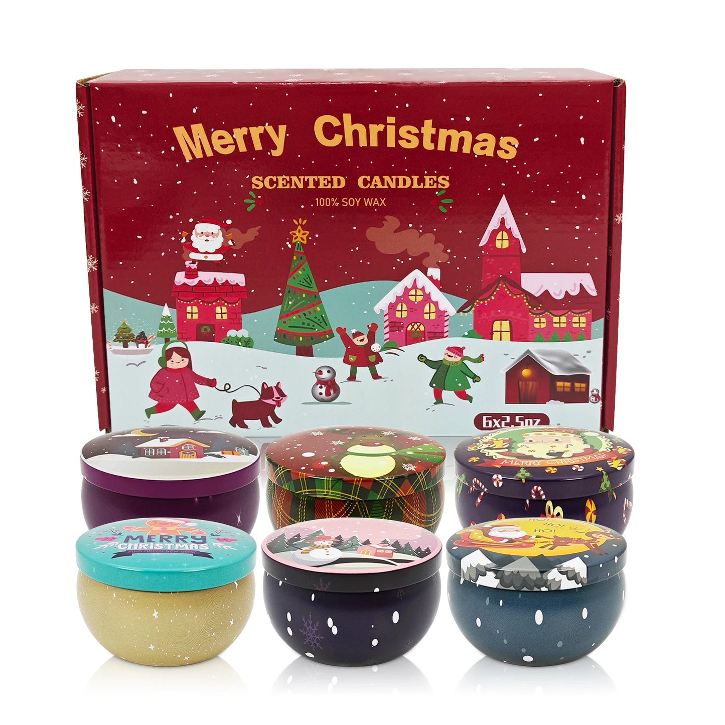 Handmade Christmas Scented Candle Gift Set