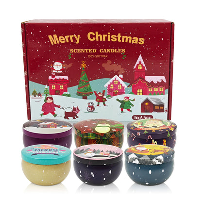 Handmade Christmas Scented Candle Gift Set
