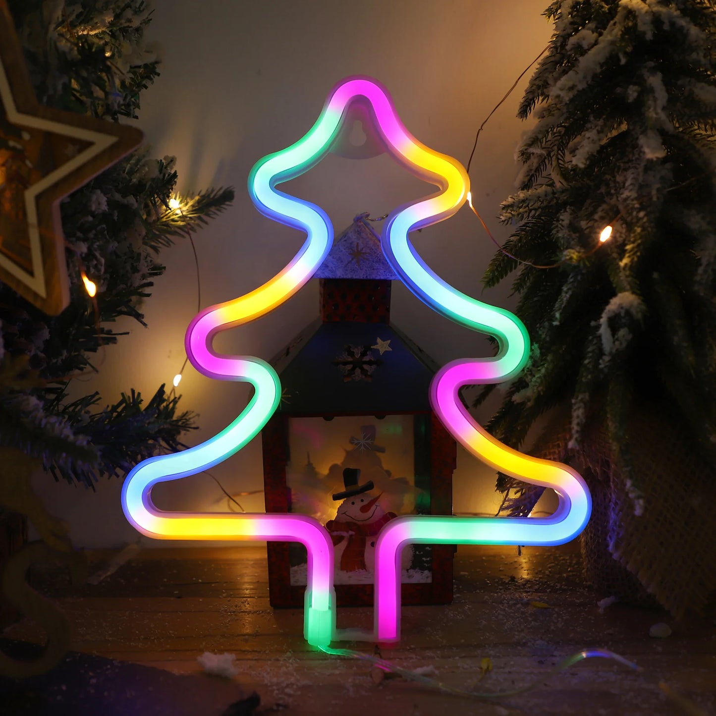 Santa Claus & Elk Christmas LED Lights