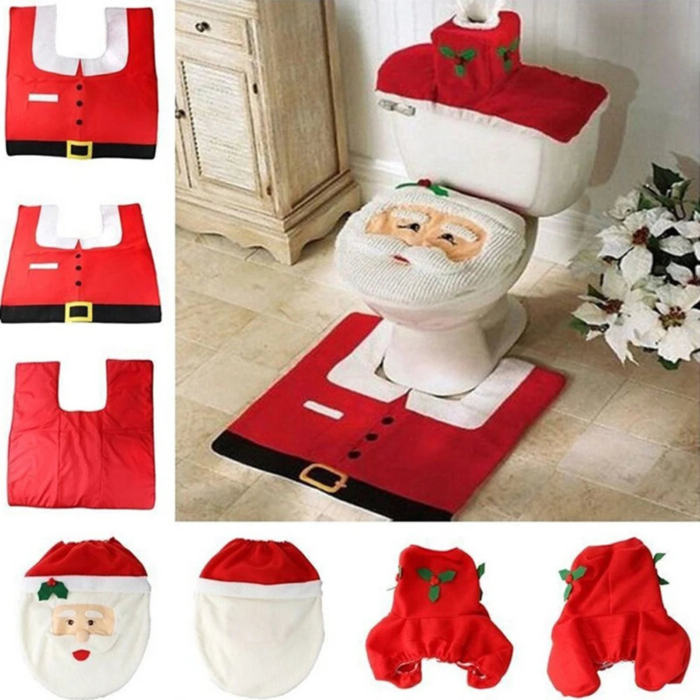 Christmas Toilet Seat Cover Set
