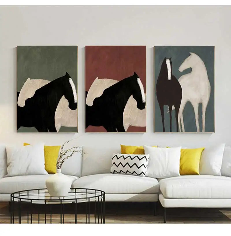 Abstract Horse Canvas Painting (No Frame)