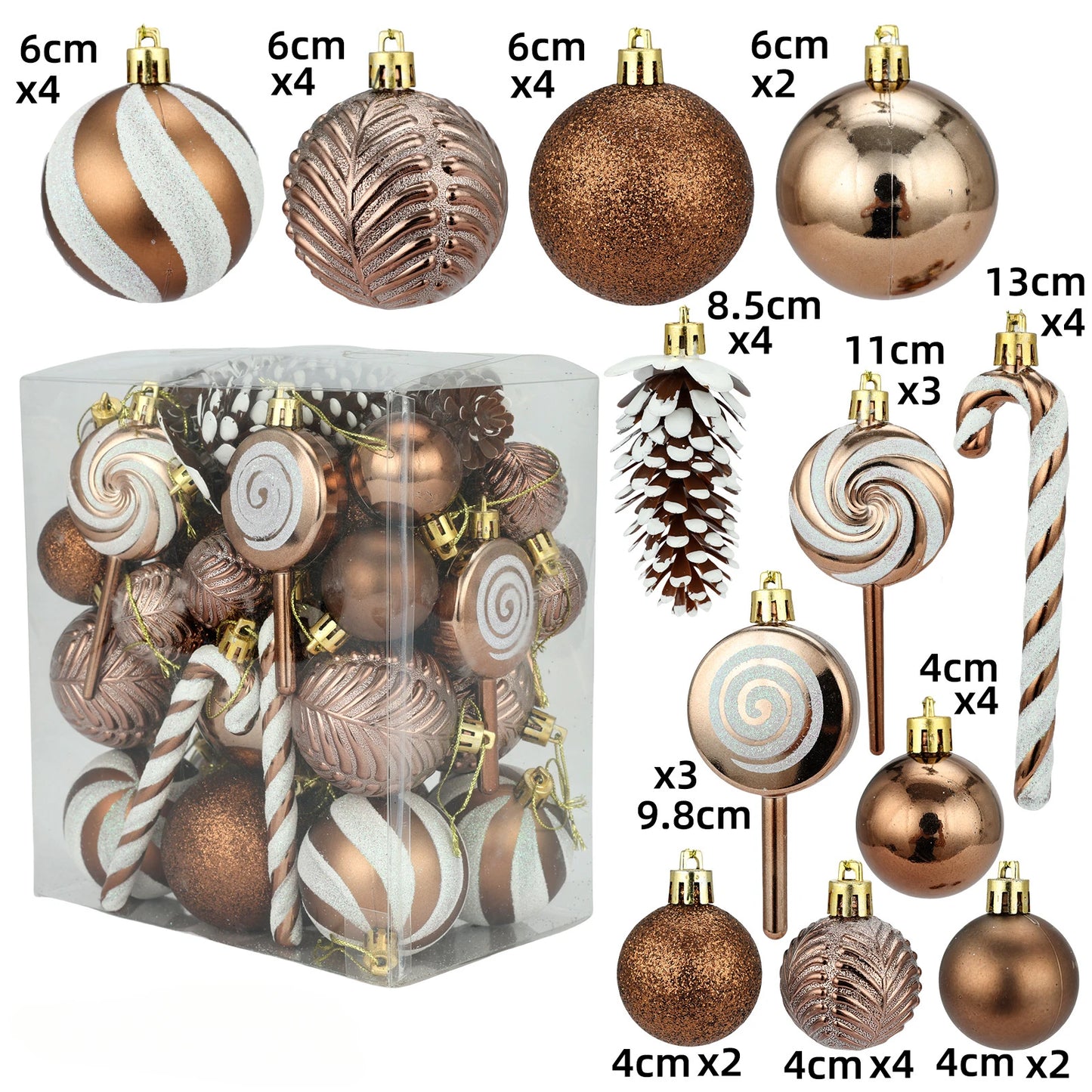 40Pcs Christmas Ball Ornaments