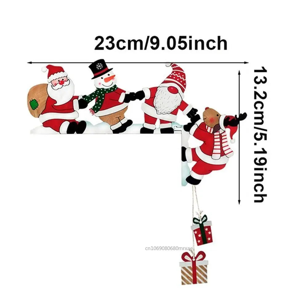 Santa & Snowman Wooden Door Corner Decor