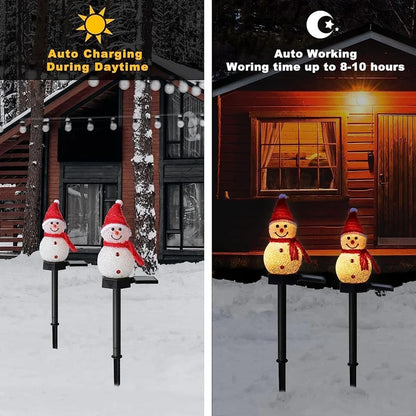 Solar Christmas Snowman Lights
