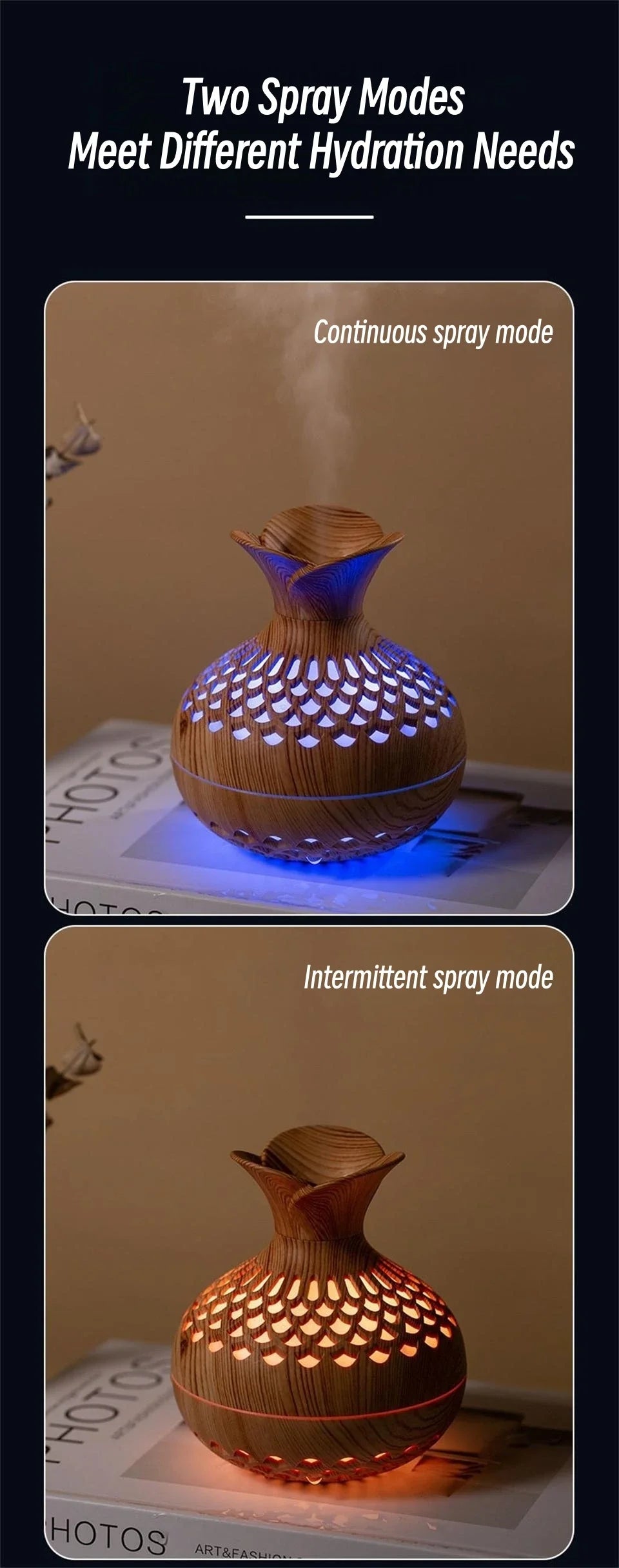 Wood Grain Ultrasonic Humidifier