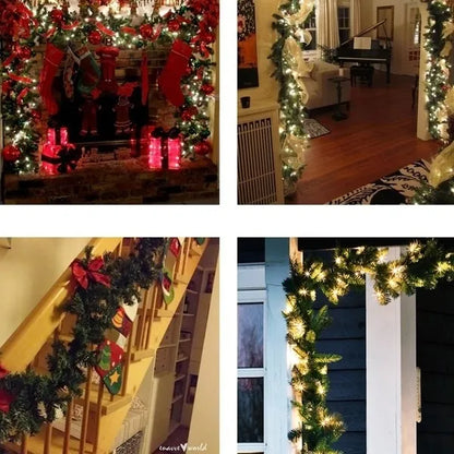 2.7M Christmas Garland with Lights