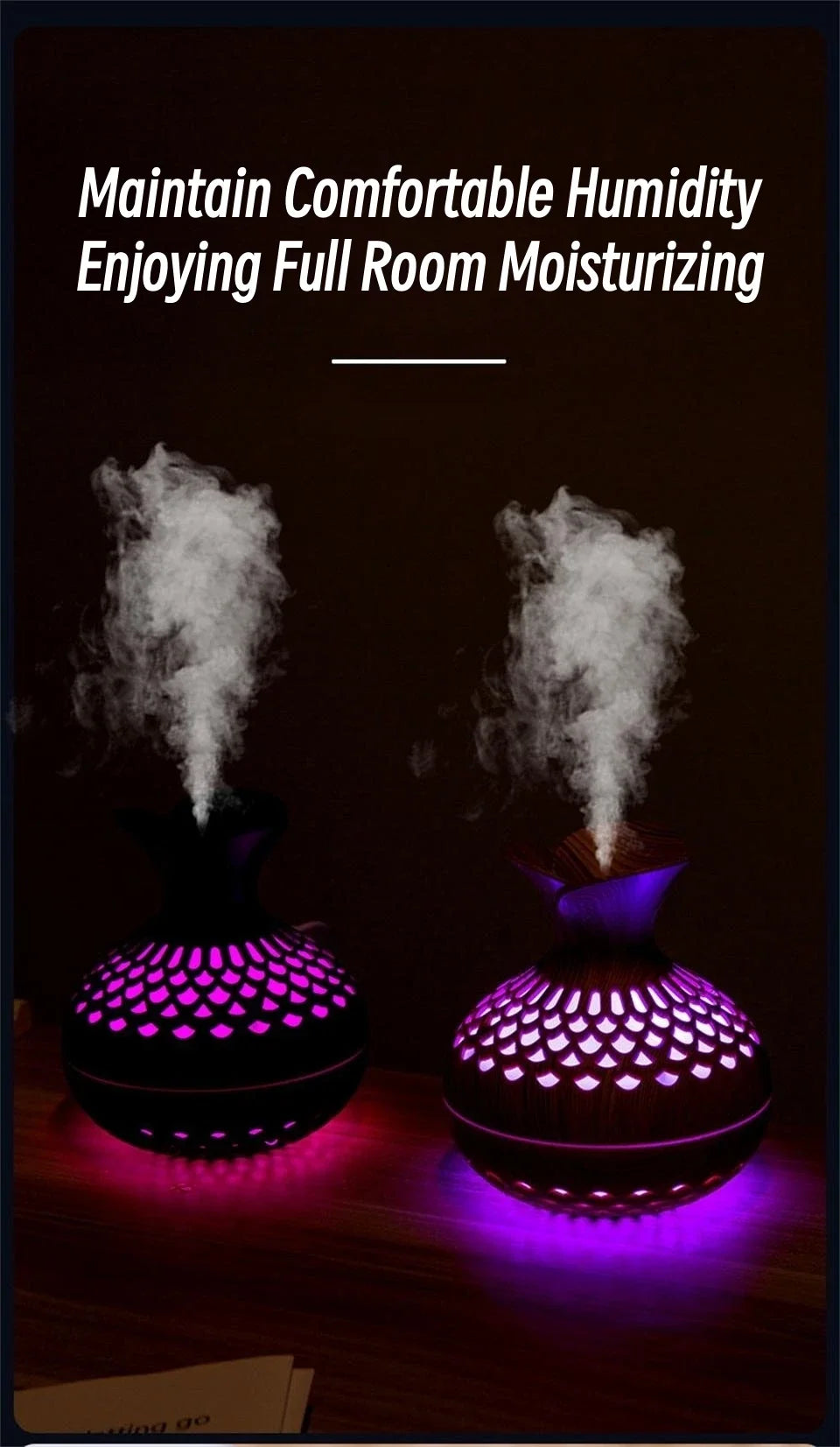 Wood Grain Ultrasonic Humidifier