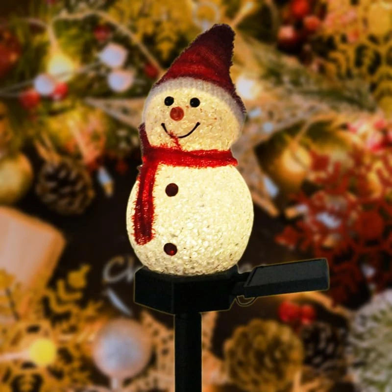 Solar Christmas Snowman Lights
