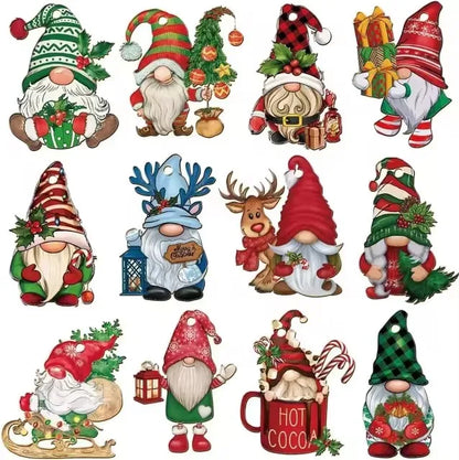 24pcs Wooden Christmas Gnome Ornaments