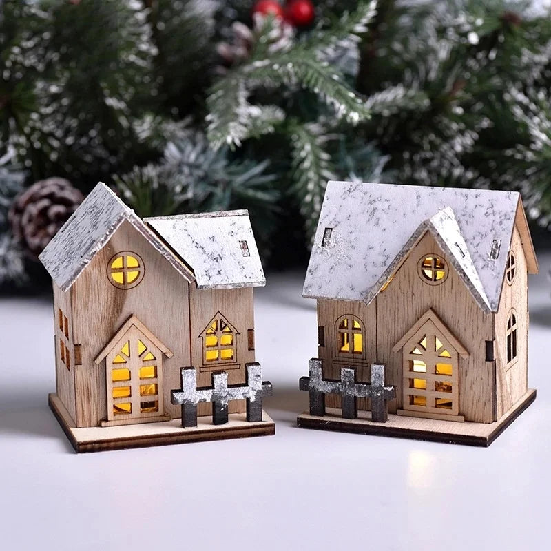 Christmas LED Wooden House Light
