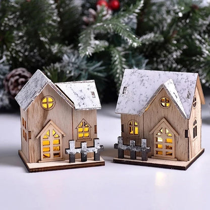 Christmas LED Wooden House Light