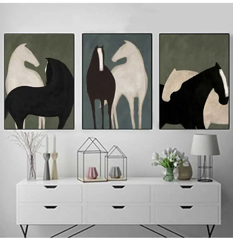Abstract Horse Canvas Painting (No Frame)