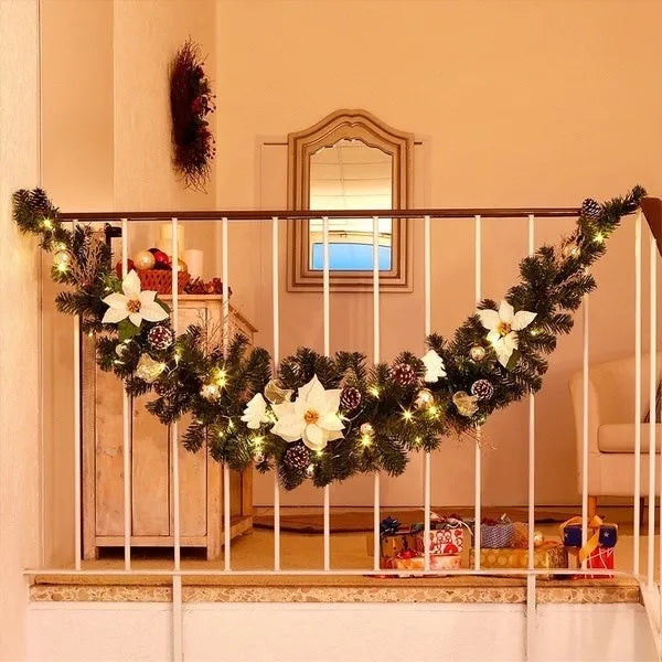 2.7M Christmas Garland with Lights