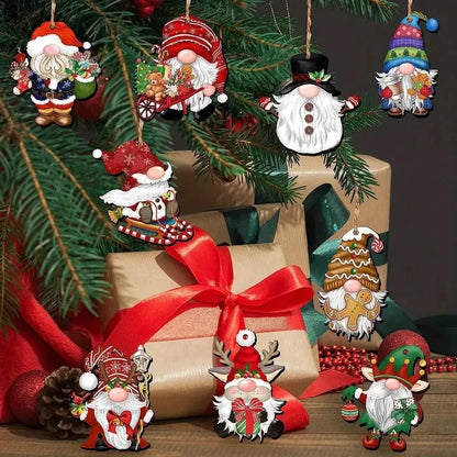 24pcs Wooden Christmas Gnome Ornaments