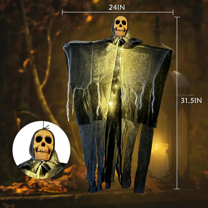 Halloween Glowing Skull Hanging Ghost