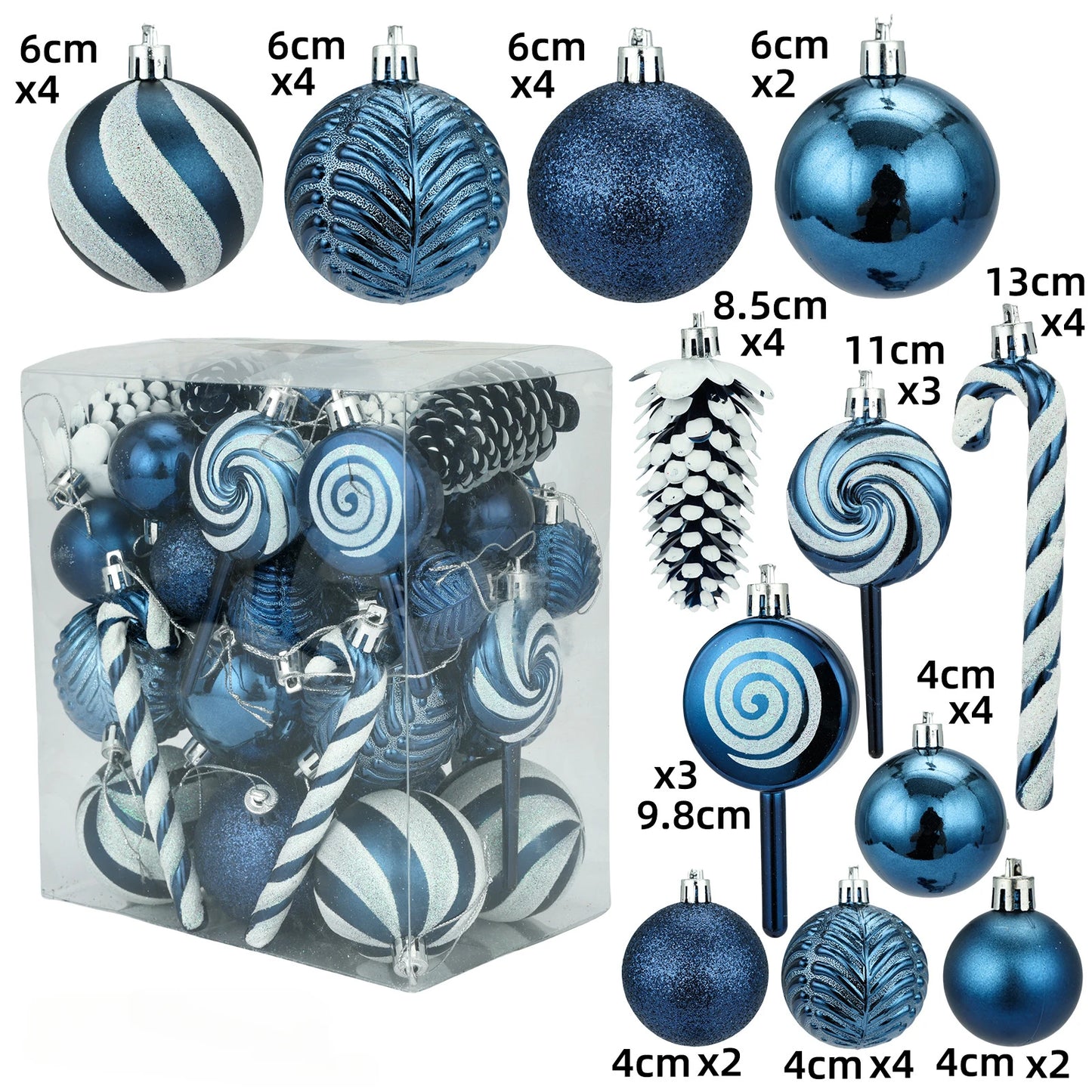 40Pcs Christmas Ball Ornaments