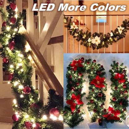 2.7M Christmas Garland with Lights