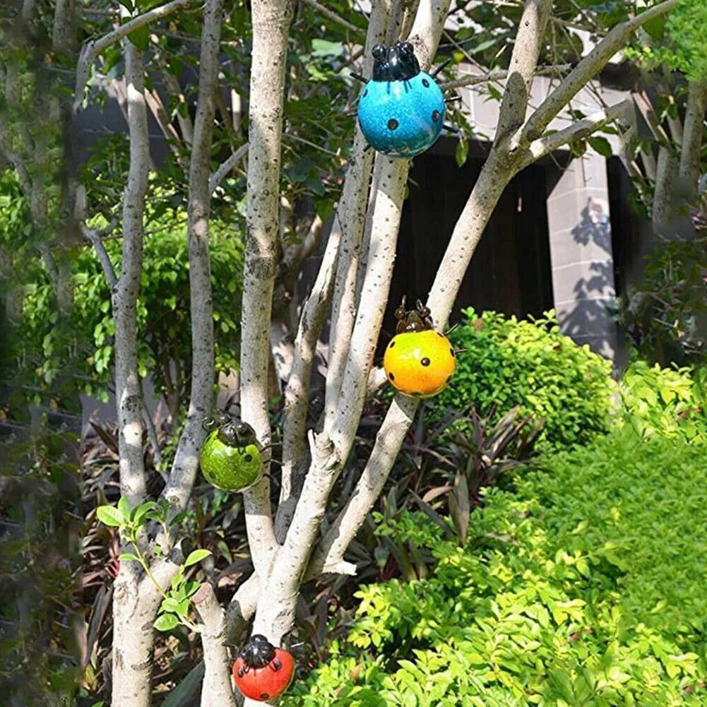 Metal Ladybug Wall Hanging Ornament