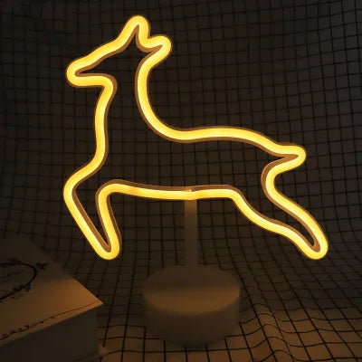 Santa Claus & Elk Christmas LED Lights