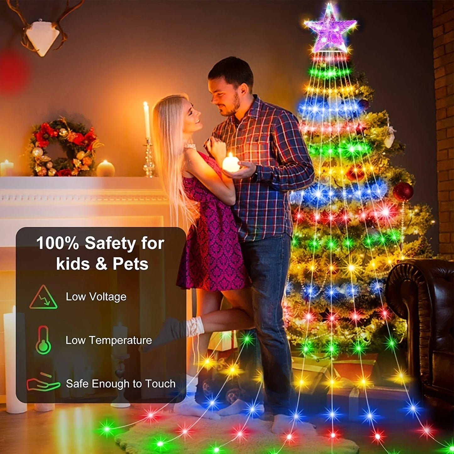 280 LED Star Fairy Waterfall Tree Lights