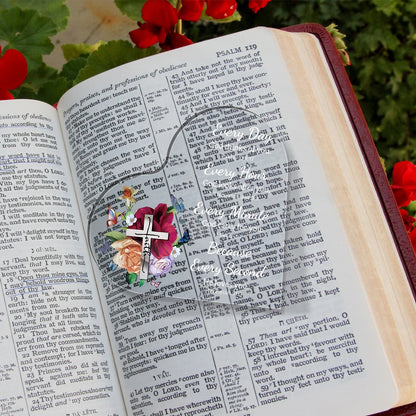 Acrylic Heart Plaque with Bible Verse