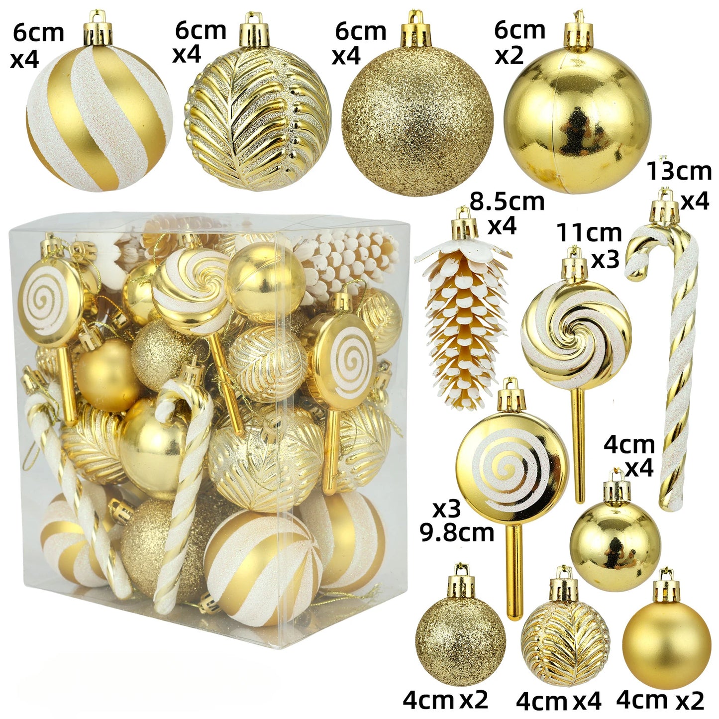 40Pcs Christmas Ball Ornaments