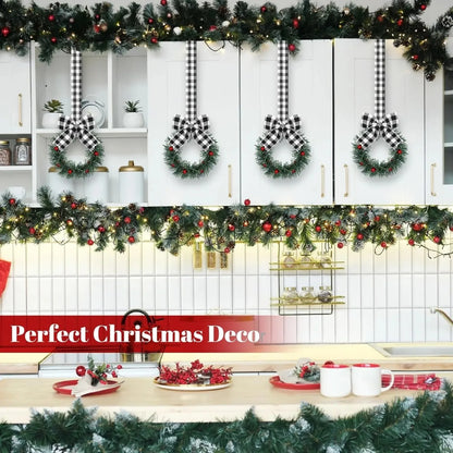 Mini Christmas Wreaths for Cabinets (6 pcs)
