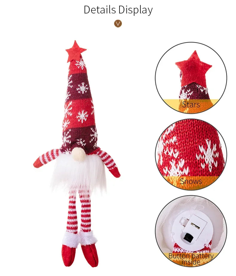 LED Christmas Gnome Faceless Doll