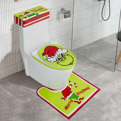 4 Pack Bathroom Decor - Xmas Décor Toilet Lid Cover