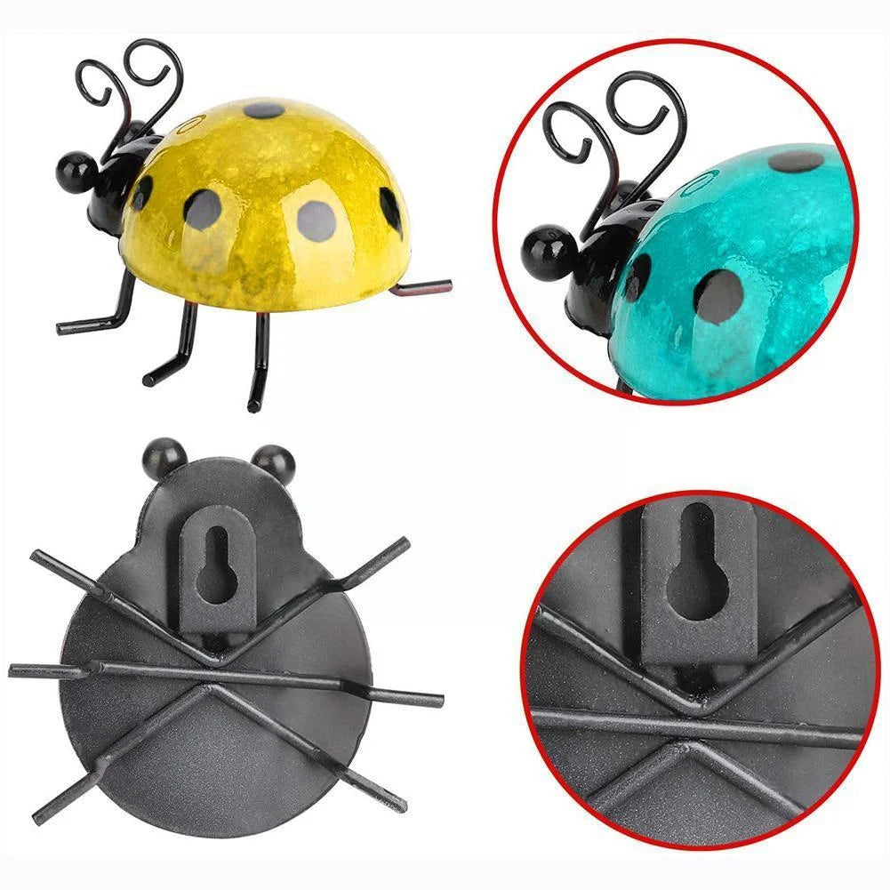 Metal Ladybug Wall Hanging Ornament
