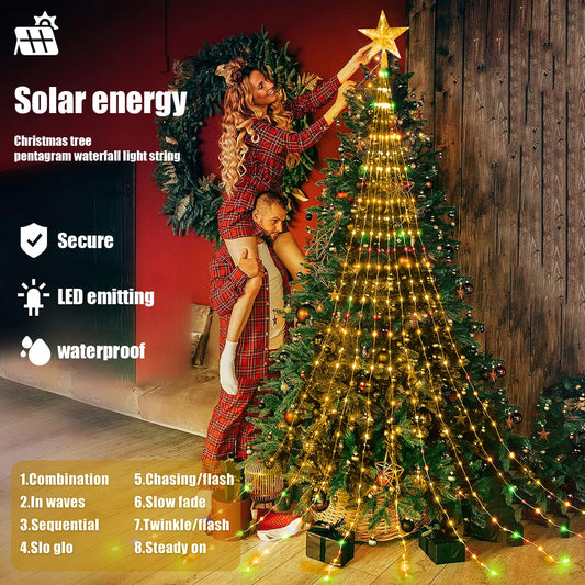 280 LED Star Fairy Waterfall Tree Lights