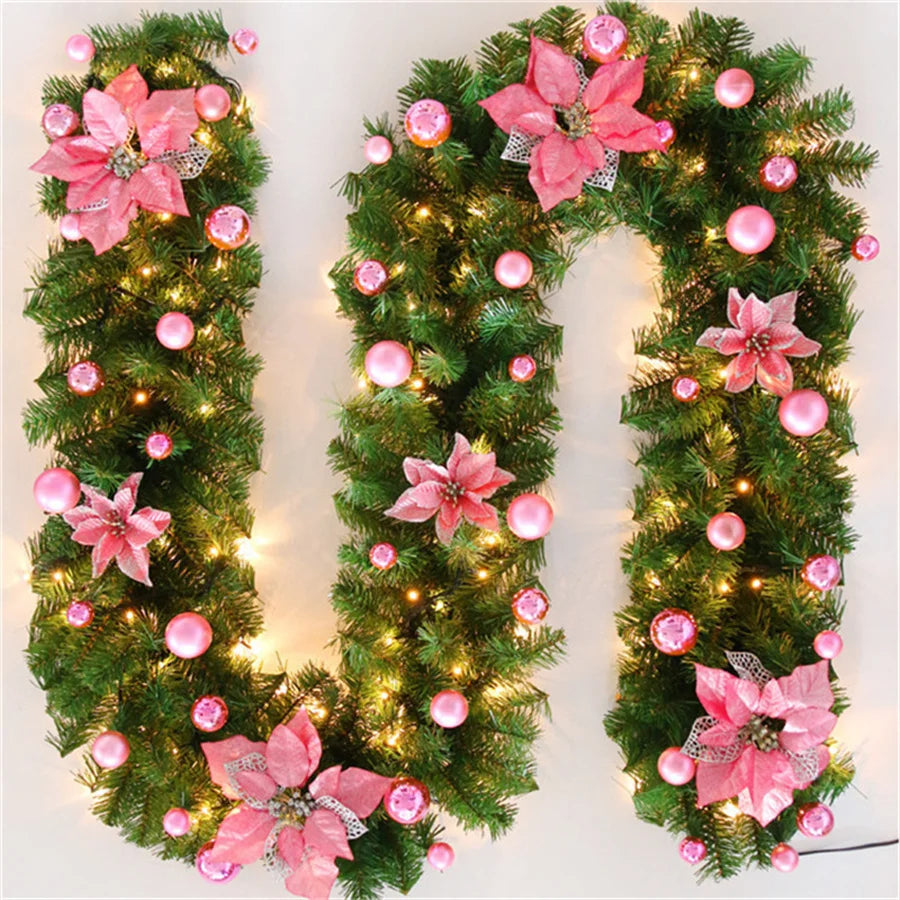 2.7M Christmas Garland with Lights