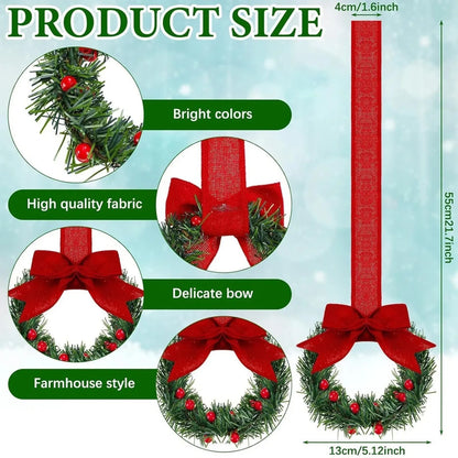 Mini Christmas Wreaths for Cabinets (6 pcs)