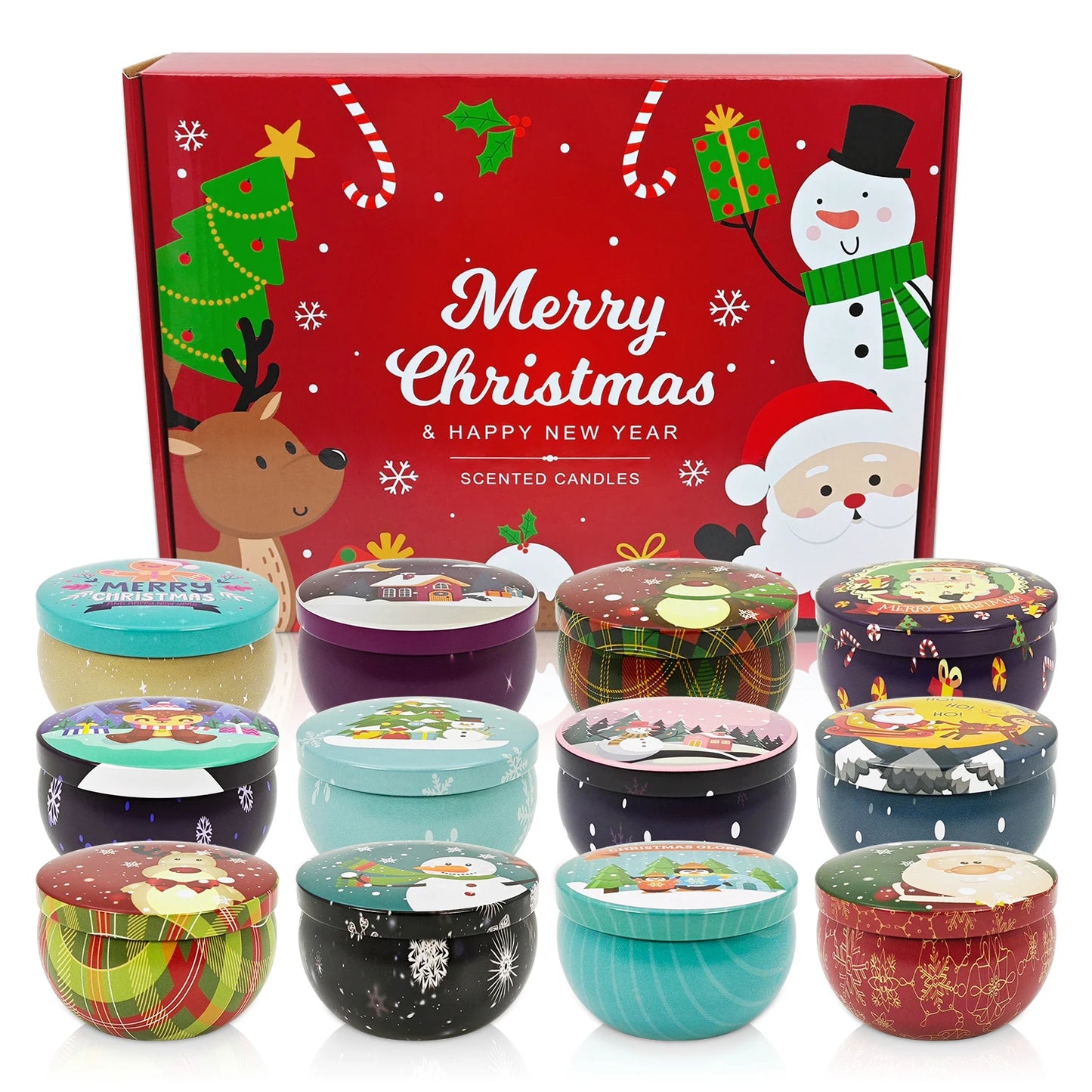 Handmade Christmas Scented Candle Gift Set