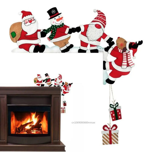 Santa & Snowman Wooden Door Corner Decor