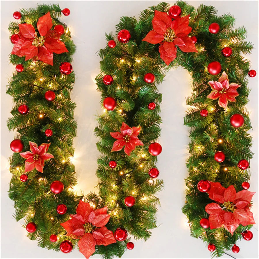 2.7M Christmas Garland with Lights