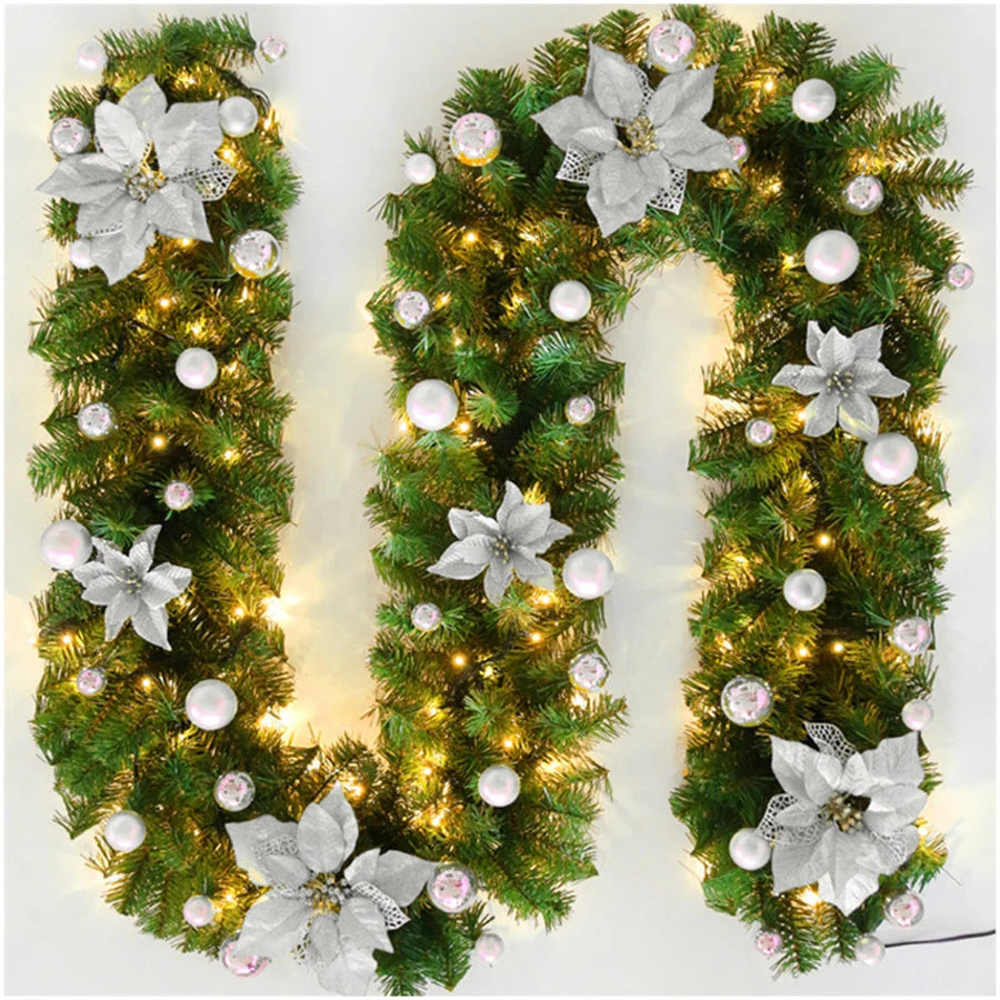 2.7M Christmas Garland with Lights