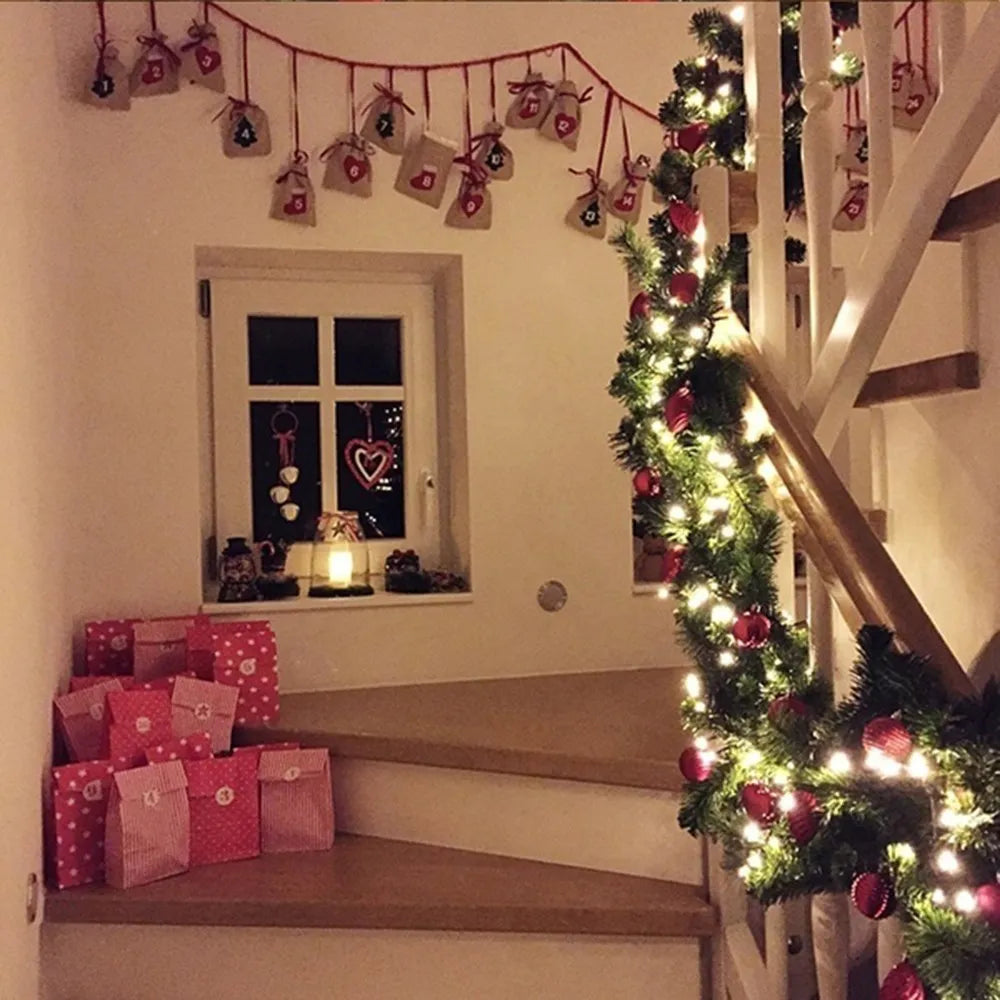 2.7M Christmas Garland with Lights